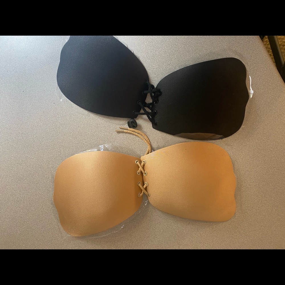 Invisible push up adhesive bra